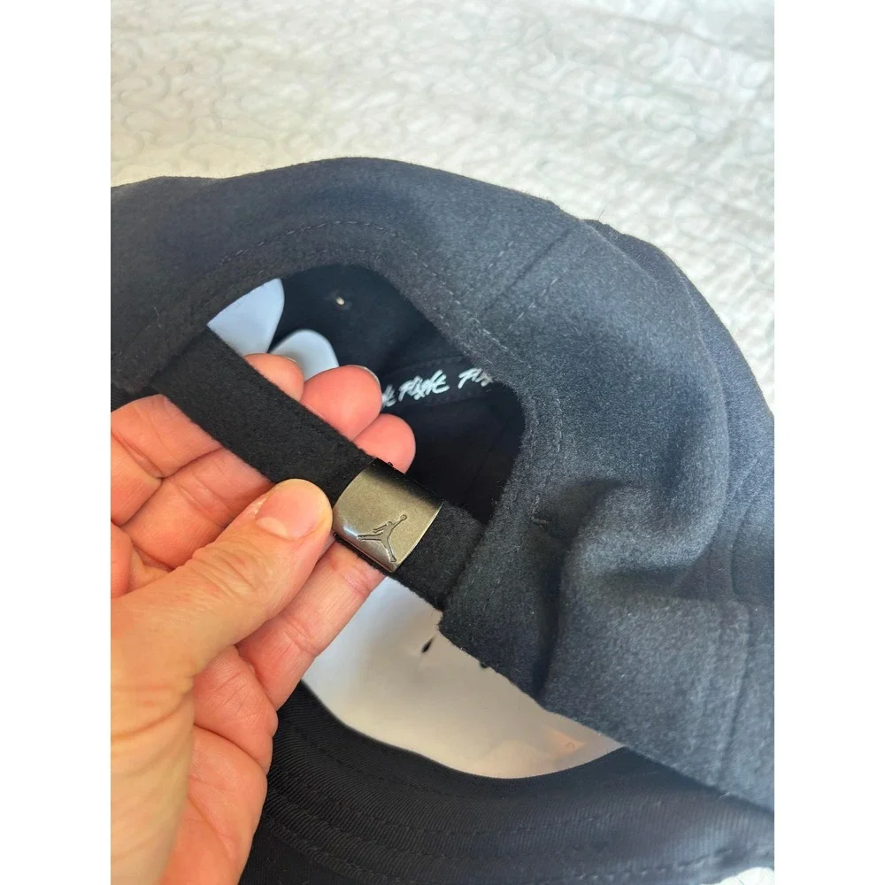 Jordan Flight Wool Blend Strapback Hat Black Embroidered Jumpman M/L
